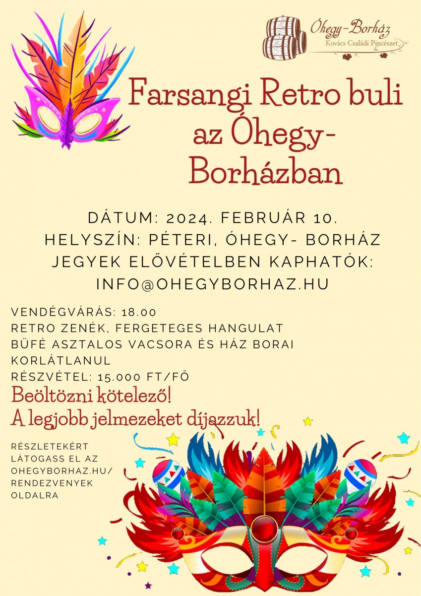 Farsangi Retro buli az Óhegy-Borházban